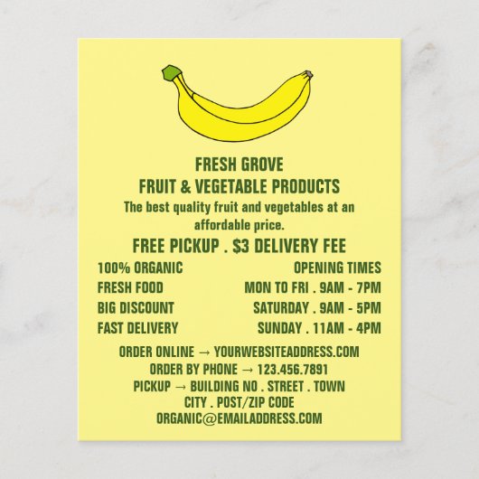 Banana, Werbung für Greengrocerts Flyer (Vorne)