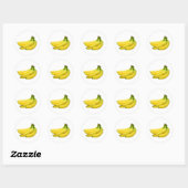 BANANAS BUNCH YELLOW OBST RUNDER AUFKLEBER (Blatt)