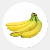 BANANAS BUNCH YELLOW OBST RUNDER AUFKLEBER (Vorderseite)