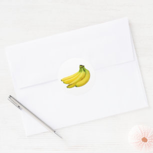 BANANAS BUNCH YELLOW OBST RUNDER AUFKLEBER