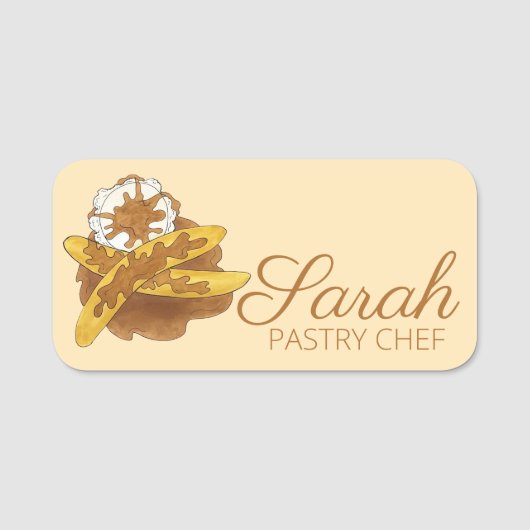 Bananas Foster Dessert Food Restaurant Koch Namensschild (Vorderseite)