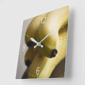Bananas Quadratische Wanduhr (Winkel)