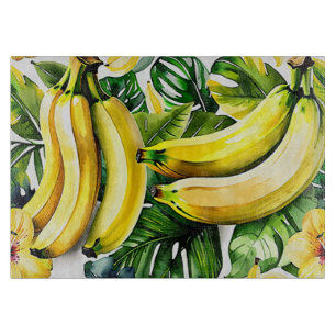 Bananas Schneidbrett aus Glas Schneidebrett