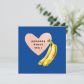 BANANAS ÜBER EUCH lustige Karte für jeden Anlass (Stehend Vorderseite)
