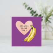 BANANAS ÜBER EUCH lustige Karte für jeden Anlass (Stehend Vorderseite)