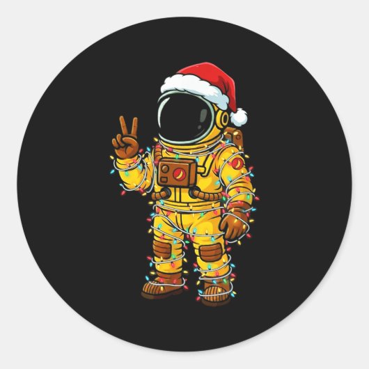 Bananaut Space Explorer - Christmas Astronaut Ligh Runder Aufkleber (Vorderseite)