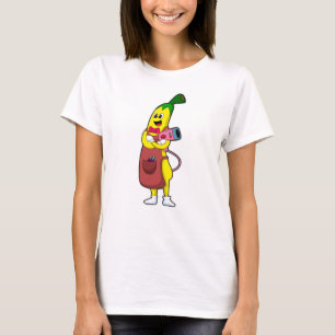 Banane als Friseur mit Fön T-Shirt