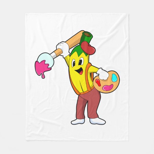 Banane als Maler mit Pinsel Fleecedecke (Vorderseite)