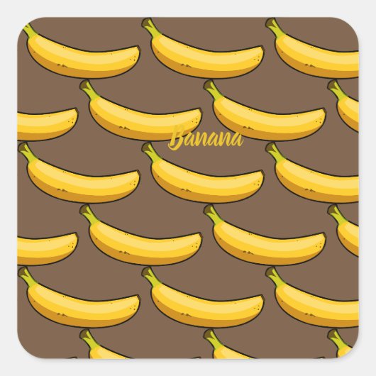 Banane anpassen quadratischer aufkleber (Vorderseite)