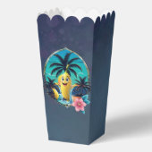 Banane aus niedlichem Cartoon am tropischen Strand Geschenkschachtel (Rückseite)