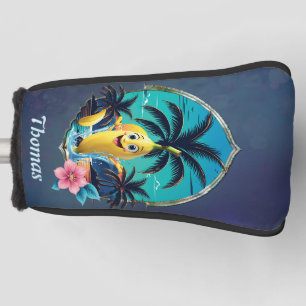 Banane aus niedlichem Cartoon am tropischen Strand Golf Headcover