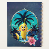 Banane aus niedlichem Cartoon am tropischen Strand Planer (Rückseite)