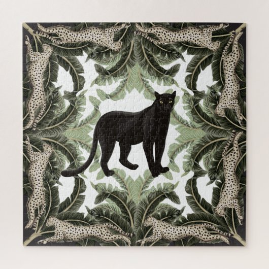 Banane Baum Gepard Tropisches Muster Puzzle (Vertikal)