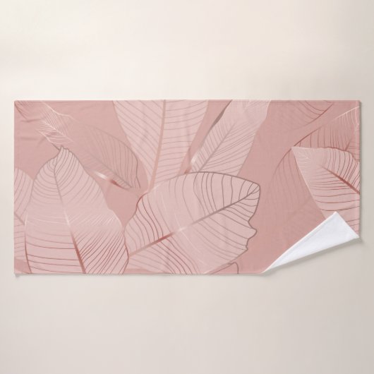 Banane, Blätter aus Palmen: glänzendes Kupfer. Badehandtuch (Badehandtuch)