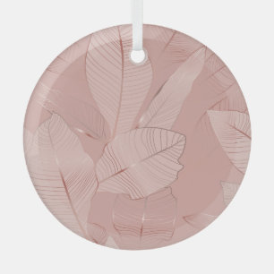 Banane, Blätter aus Palmen: glänzendes Kupfer. Ornament Aus Glas