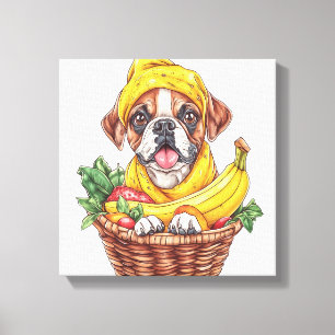 Banane Boxer � Lustiger Frucht Hund Leinwanddruck