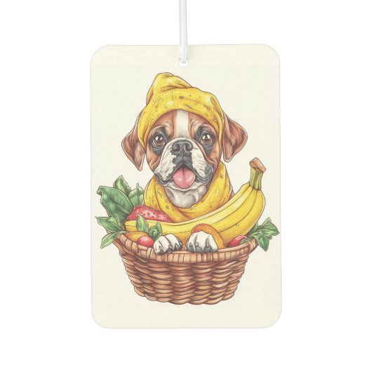Banane Boxer � Lustiger Früchtehund Autolufterfrischer (Vorderseite)