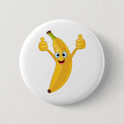 Banane Cartoon-Design Button (Vorderseite)