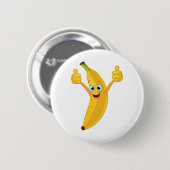Banane Cartoon-Design Button (Vorne & Hinten)
