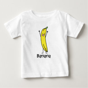 Banane, die glücklich ist, feiernd und jubelt zu baby t-shirt