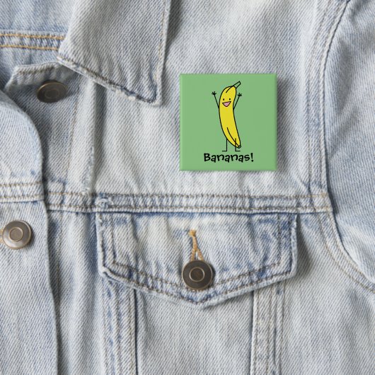 Banane, die glücklich ist, feiernd und jubelt zu button (Beispiel)