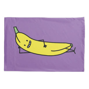 Banane, die lächelnd ist und und entspannend kissenbezug