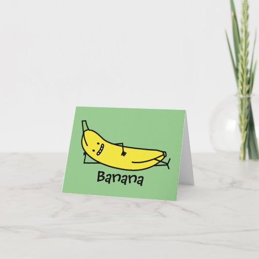 Banane, die lächelt, sich legt und entspannt dankeskarte (Vorderseite)
