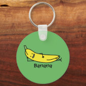 Banane, die lächelt, sich legt und entspannt schlüsselanhänger (Vorderseite)