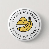 Banane Eiscreme Geschmack Ästhetik Button (Vorderseite)