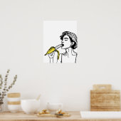 Banane essen Frauen - Art Poster (Küche)