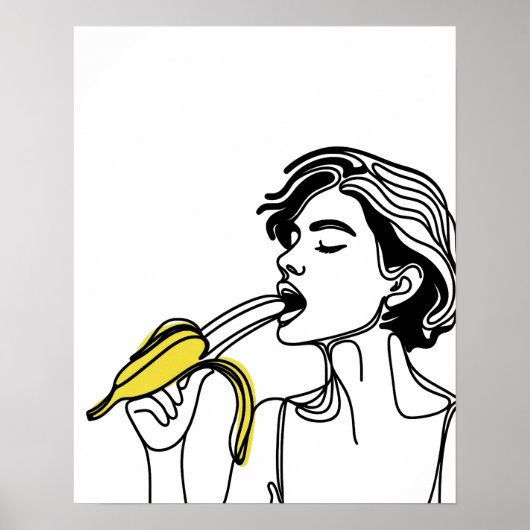 Banane essen Frauen - Art Poster (Vorne)