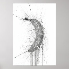 Banane Frucht Grau Poster