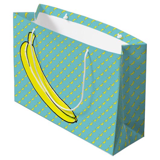 Banane Große Geschenktüte (Rückseite Schrägansicht)