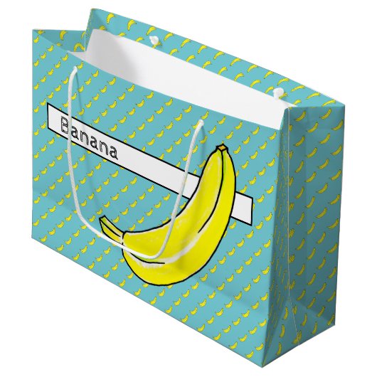 Banane Große Geschenktüte (Vorderseite Schrägansicht)