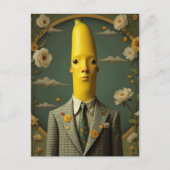 Banane im karierten Anzug Postkarte (Vorderseite)