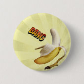 Banane KNALL-Comic-Popkunst Button (Vorderseite)