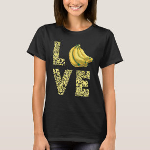 Banane Liebe Leopard Vegetarier Vegane Lebensmitte T-Shirt