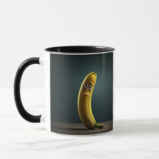 Banane-lustiges trauriges Gesicht Tasse (Links)