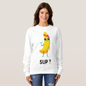 Banane mit Gläsern Obst Vegetarier Veganer Banane Sweatshirt (Vorne ganz)