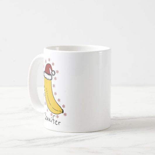 Banane mit Personalisiertem Weihnachtsnamen Kaffeetasse (Vorderseite Links)