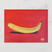 Banane mit rotem Hintergrund Postkarte (Vorderseite)