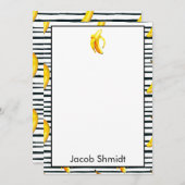 Banane Stripes Lager-Briefpapier Dankeskarte (Vorne/Hinten)