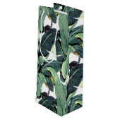 Banane verlässt Palme tropische Geschenktüte Für Weinflaschen (Rückseite Schrägansicht)