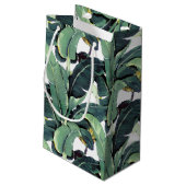 Banane verlässt Palme tropische kleine Geschenktüte (Rückseite Schrägansicht)