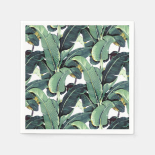 Banane verlässt Palme tropische Papierservietten
