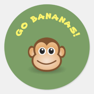 Bananen 2 runder aufkleber
