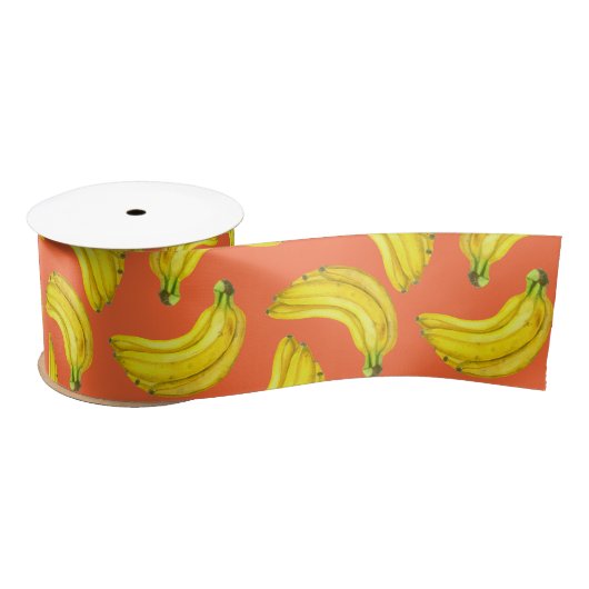 Bananen-Aquarell Satinband (Spule)