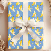 Bananen auf Blaufruchtmuster Geschenkpapier