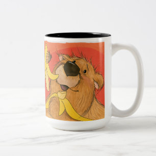 Bananen-Bär und Affe/Tasse Zweifarbige Tasse