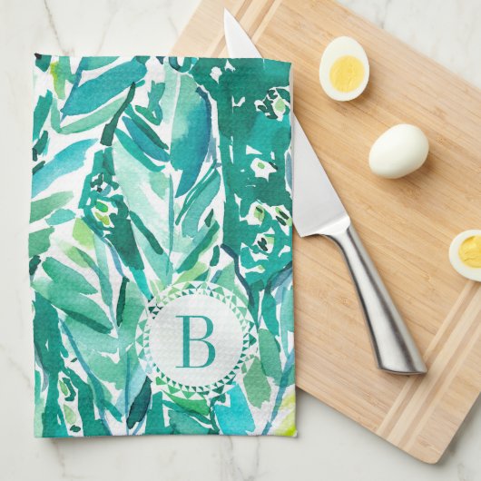 BANANEN-BLATT-DSCHUNGEL Grün tropisch Handtuch (Viertel Falte)